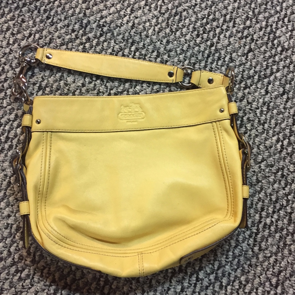 coach bag-sunny yellow with silver hardware